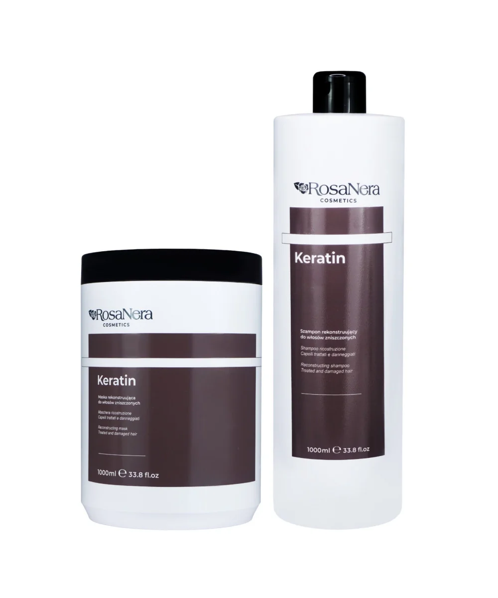 RosaNera Keratin zestaw do włosów zniszczonych maska + szampon