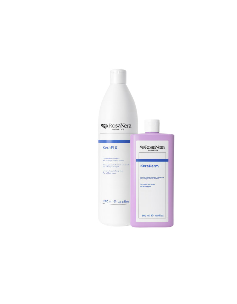RosaNera Zestaw do trwałej ondulacji – KeraPerm 500 ml + KeraFix 1000 ml