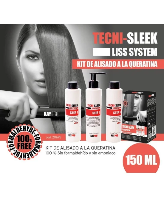 KAYPRO TECNI SLEEK КЕРАТИНОВИЙ НАБІР ДЛЯ ВИРІРЮВАННЯ 3 x 150 МЛ